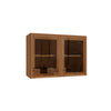 Armario Aéreo 80cm MDP 2 Puertas Vidrio Kappesberg Canela