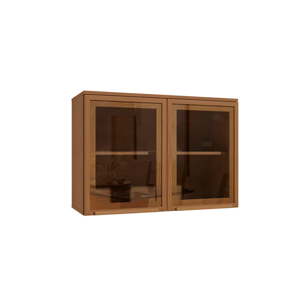 Armario Aéreo 80cm MDP 2 Puertas Vidrio Kappesberg Canela