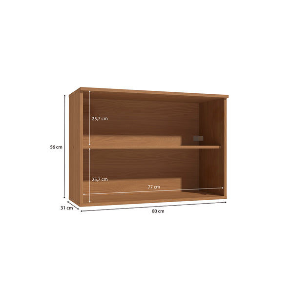 Armario Aéreo 80cm MDP 2 Puertas Vidrio Kappesberg Canela