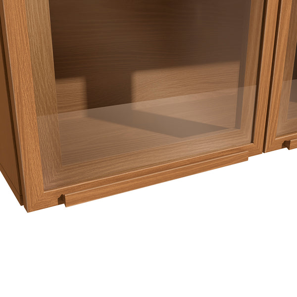 Armario Aéreo 80cm MDP 2 Puertas Vidrio Kappesberg Canela