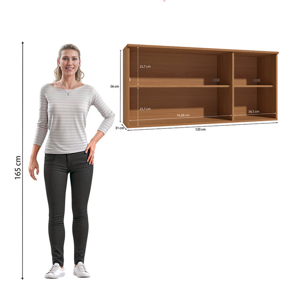 Armario Aéreo 120cm MDP 3 Puertas Kappesberg Canela