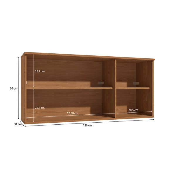 Armario Aéreo 120cm MDP 3 Puertas Kappesberg Canela Negro