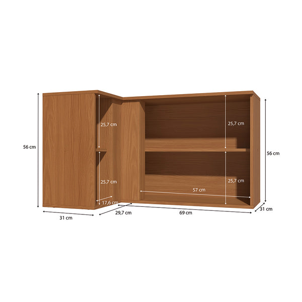 Armario Aéreo Esquinero 98cm MDP Kappesberg Canela