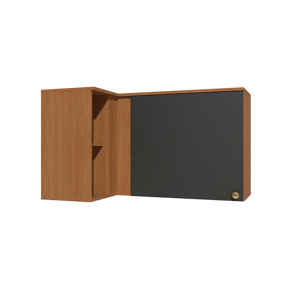 Armario Aéreo Esquinero 98cm MDP Kappesberg Canela Negro