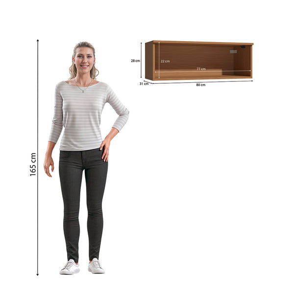 Armario Aéreo Basculante 80cm MDF Kappesberg Canela