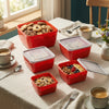Set 5 contenedores multiuso con tapa UZ Utilidades rojo