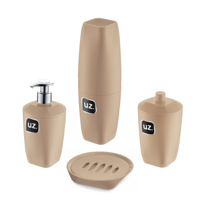 Set baño 4 piezas organizador UZ Utilidades marrón