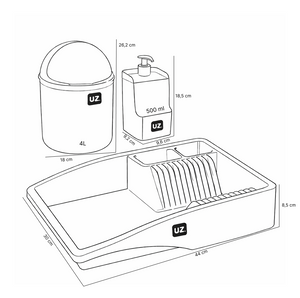 Set fregadero 3 piezas organizador UZ Utilidades café
