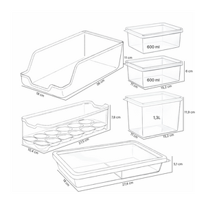 Set organizador refrigerador 6 piezas UZ Utilidades café