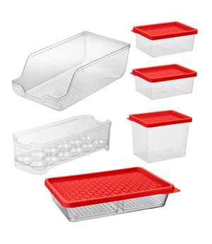 Set organizador refrigerador 6 piezas UZ Utilidades rojo