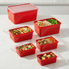 Set 6 contenedores multiuso con tapa UZ Utilidades rojo