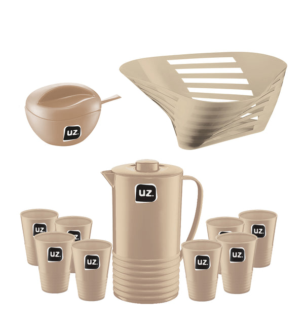 Set desayuno 11 piezas UZ jarra vasos frutero azúcar