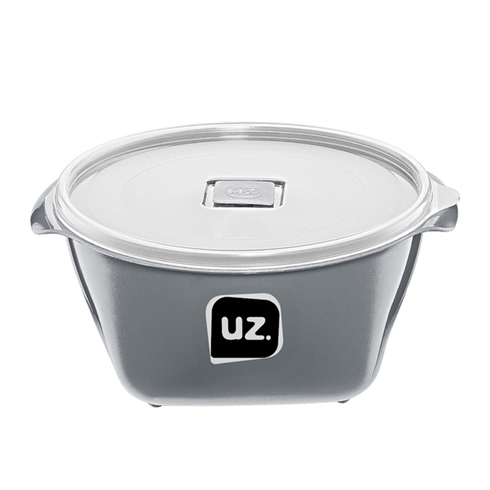 Set 6 contenedores recipientes con tapa UZ Utilidades gris