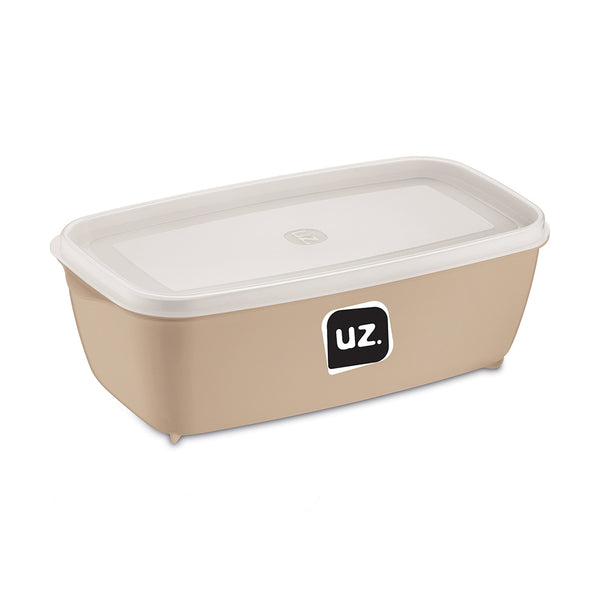 Set 5 contenedores multiuso con tapa UZ Utilidades café