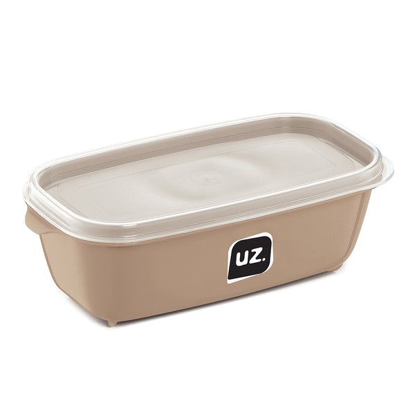 Set 5 contenedores multiuso con tapa UZ Utilidades café