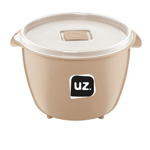 Set 4 contenedores multiuso con tapa UZ Utilidades café