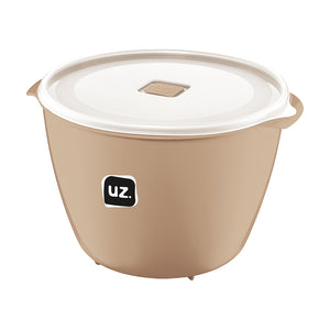 Set 4 contenedores multiuso con tapa UZ Utilidades café