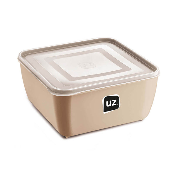 Set 5 contenedores multiuso con tapa UZ Utilidades café
