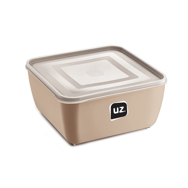 Set 5 contenedores multiuso con tapa UZ Utilidades café
