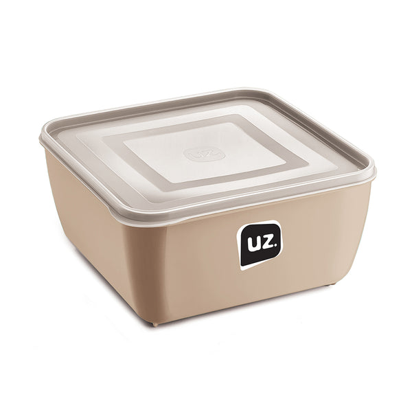 Set 5 contenedores multiuso con tapa UZ Utilidades café