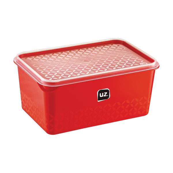 Set 6 contenedores multiuso con tapa UZ Utilidades rojo