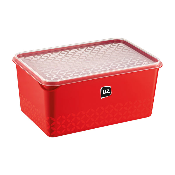 Set 6 contenedores multiuso con tapa UZ Utilidades rojo