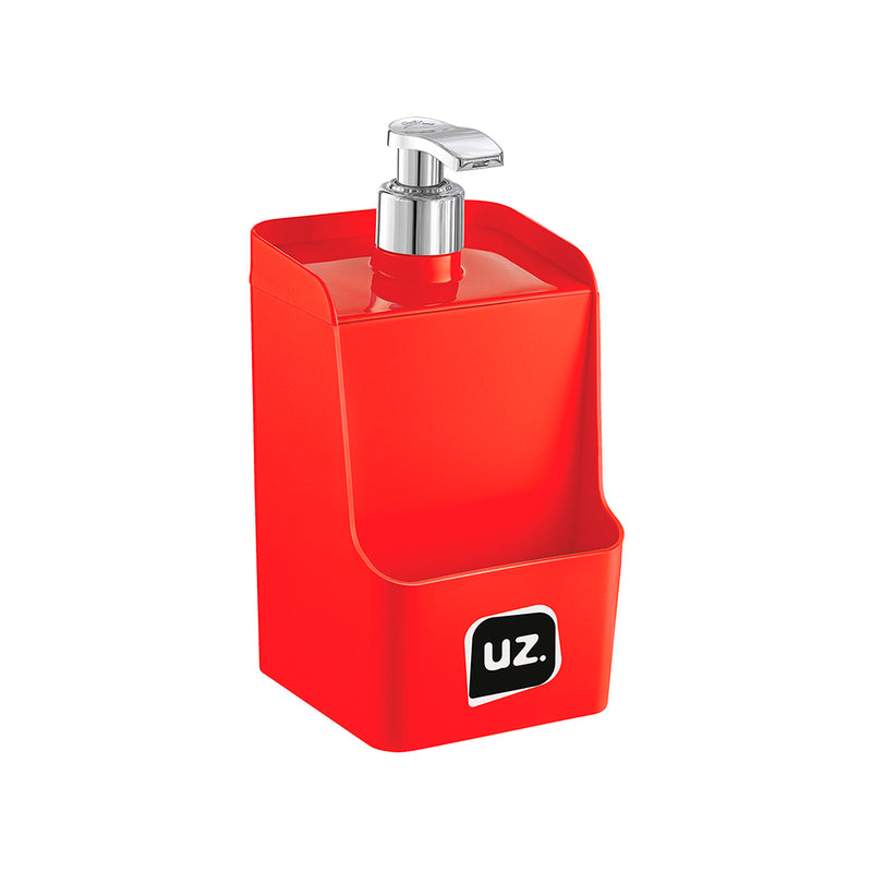 Set para bacha 3 piezas con portaesponja UZ Utilidades rojo