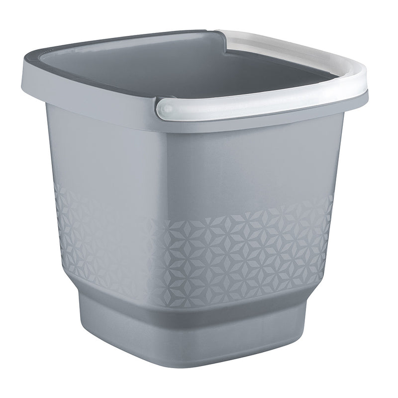 Set lavadero 6 piezas UZ gris cesto ropa baldes