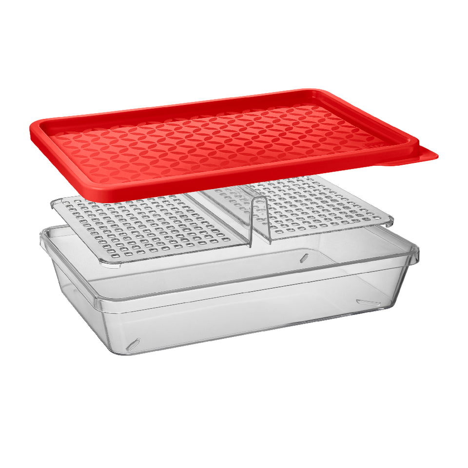 Set organizador refrigerador 6 piezas UZ Utilidades rojo